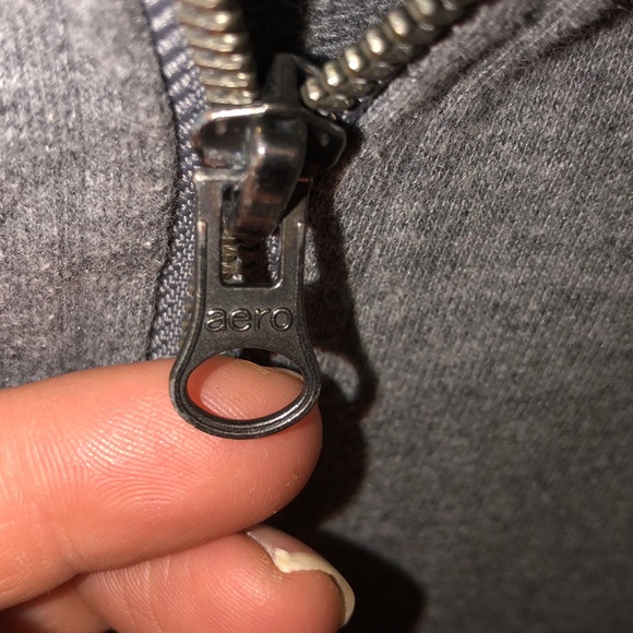 Aeropostale gray zip up hooded jacket - Picture 6 of 7